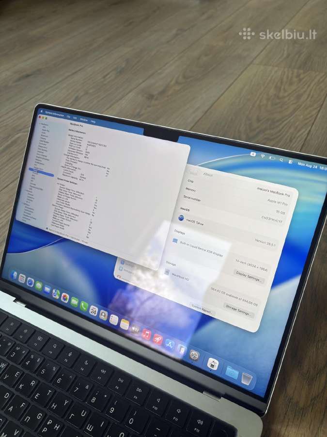 Labai gerai išlaikytas MacBook Pro 14 (1 TB SSD) - nuotraukos Nr. 3