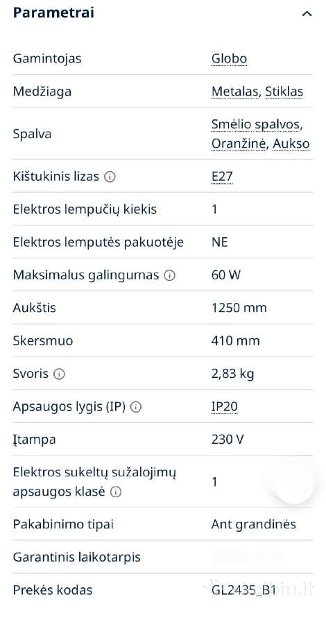 Pakabinamas šviestuvas "Sassari " - nuotraukos Nr. 7