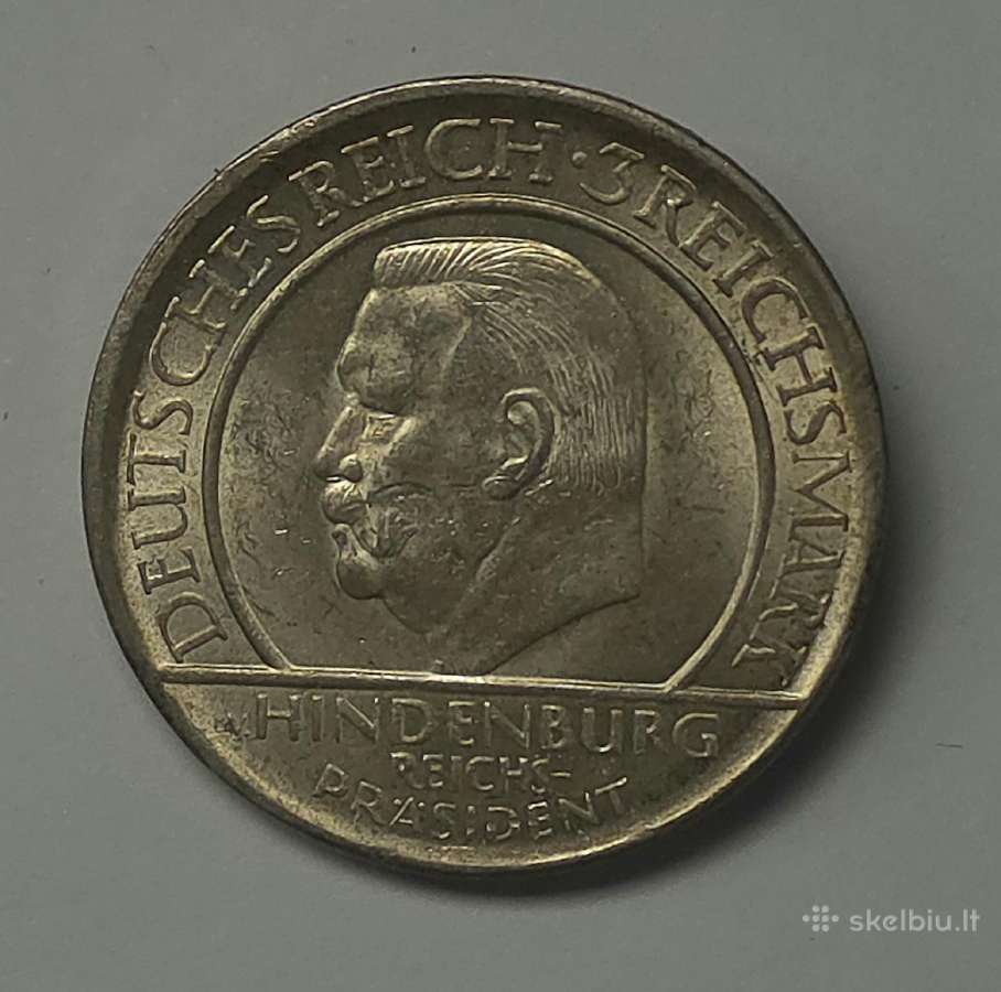 3 Reichsmark 1929 J (Veimaro Konstitucija) - nuotraukos Nr. 5