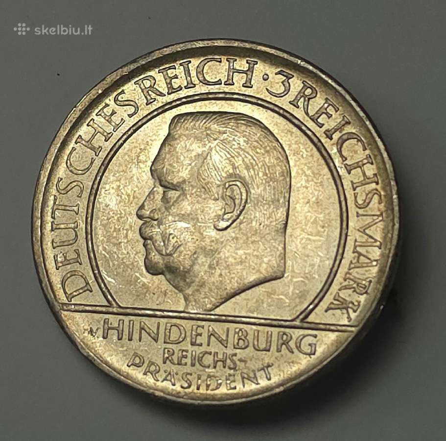 3 Reichsmark 1929 J (Veimaro Konstitucija) - nuotraukos Nr. 7
