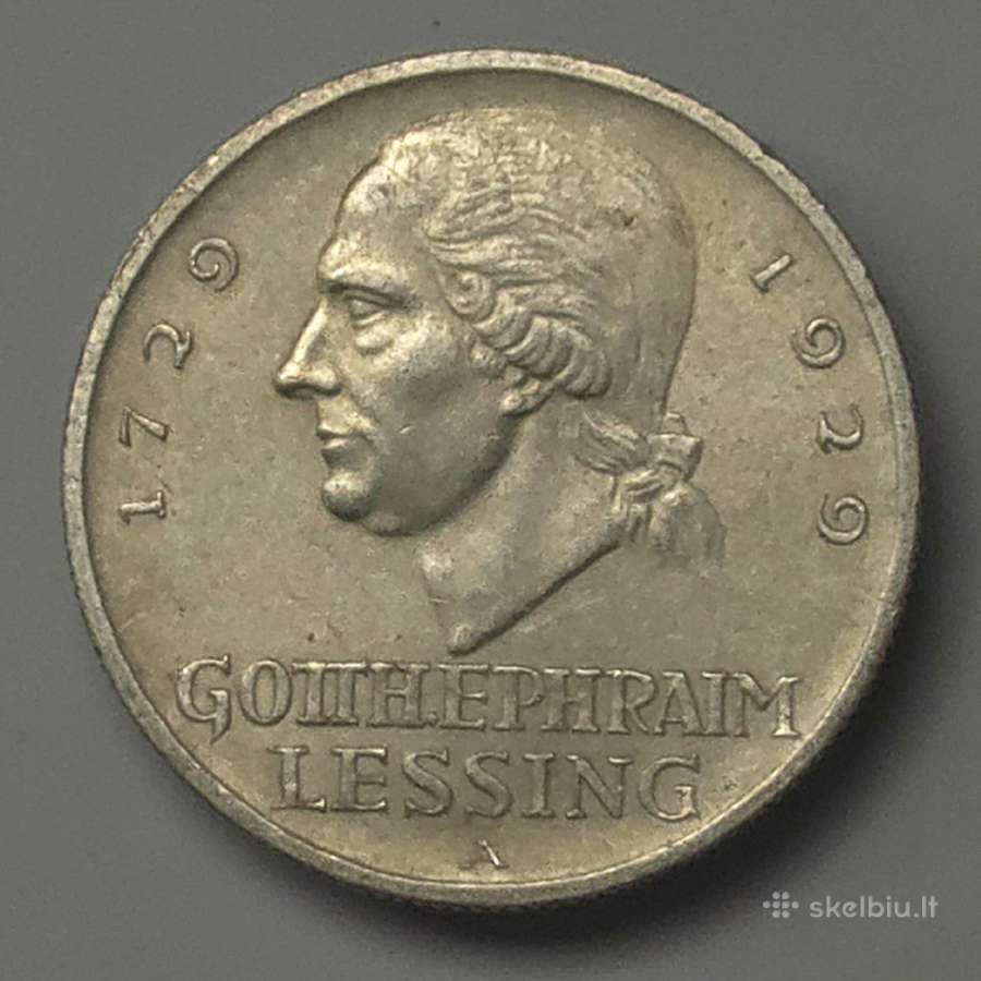 3 Reichsmark 1929 A (G. E. Lessing) - nuotraukos Nr. 5