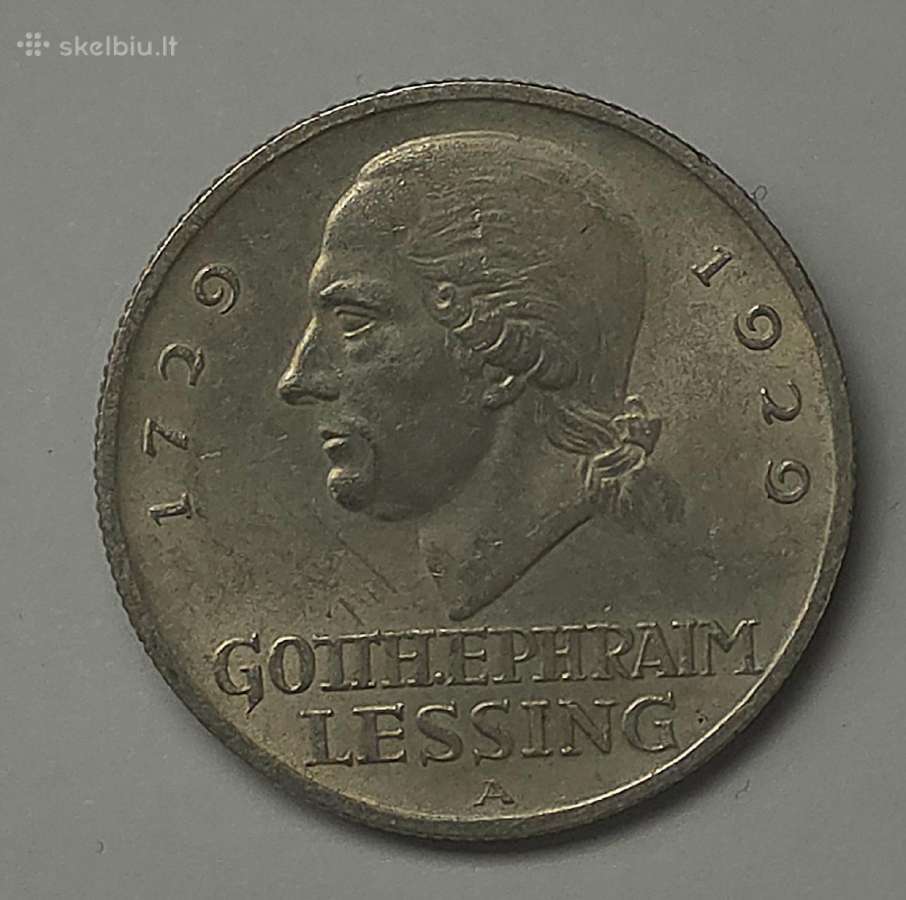 3 Reichsmark 1929 A (G. E. Lessing) - nuotraukos Nr. 7