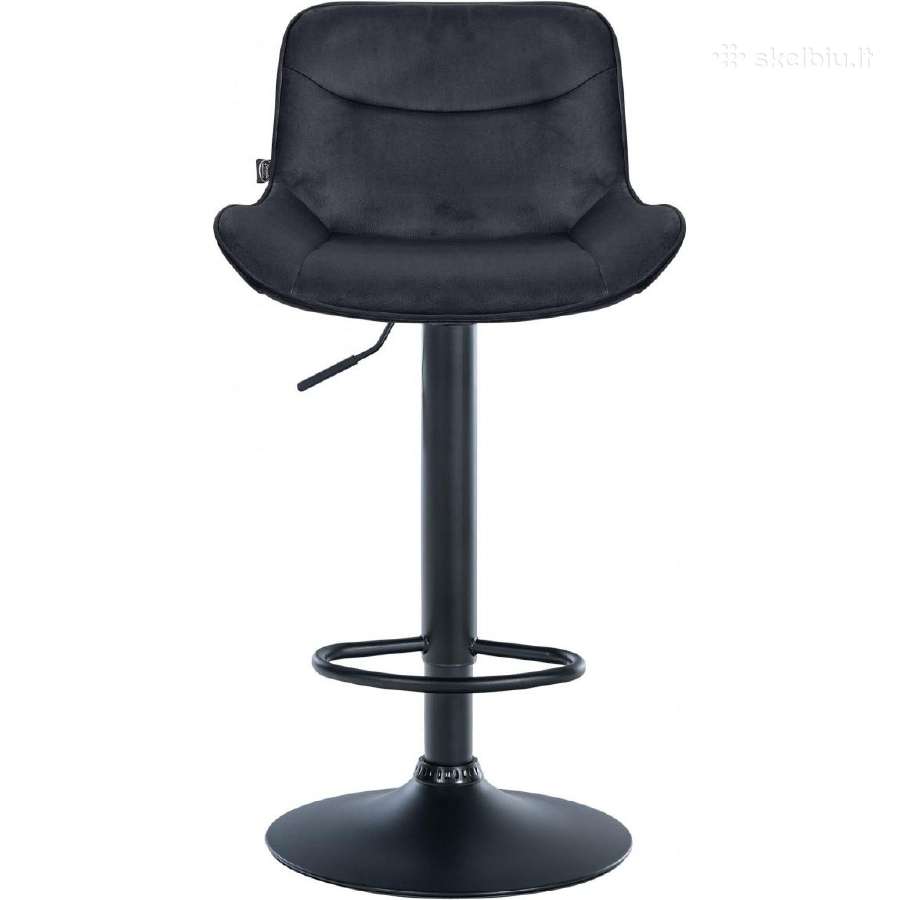 Baro kėdė Vonore Velvetas juodas nauja - nuotraukos Nr. 3