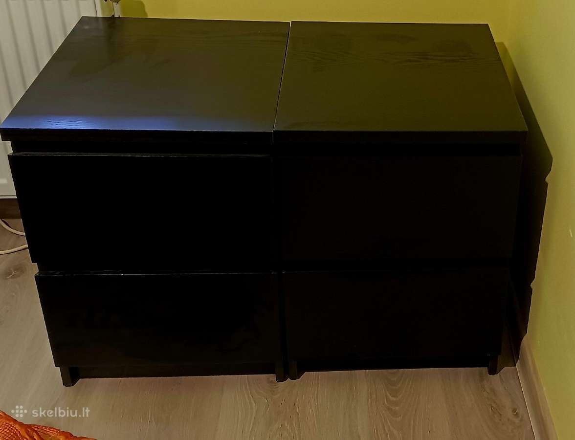 Naktinės dvi spintelės malm ikea - nuotraukos Nr. 2