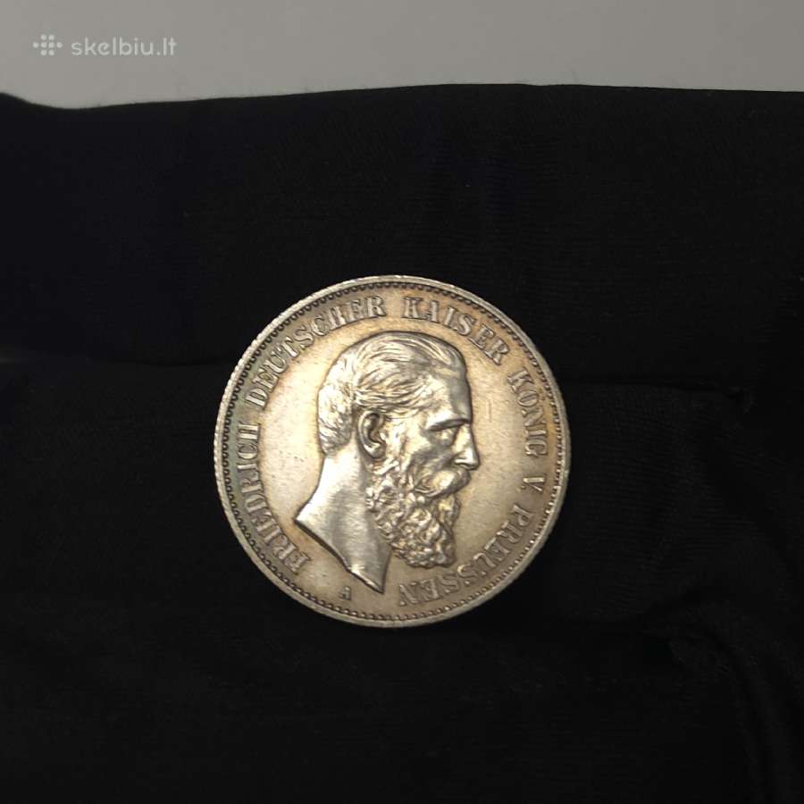 2 Mark 1888 A Prūsija (Frydrichas III) - nuotraukos Nr. 5