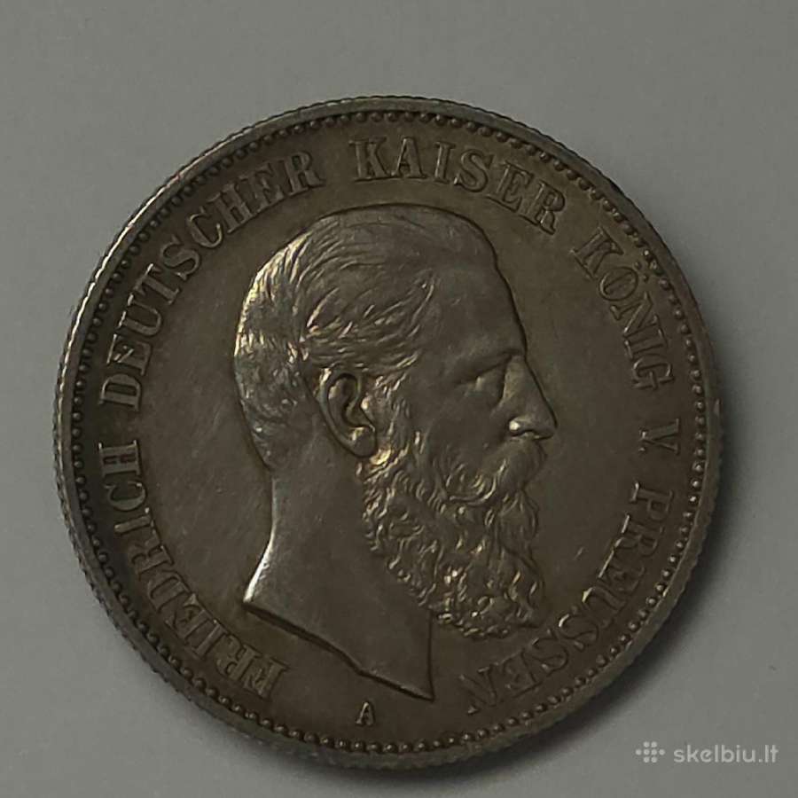 2 Mark 1888 A Prūsija (Frydrichas III) - nuotraukos Nr. 7