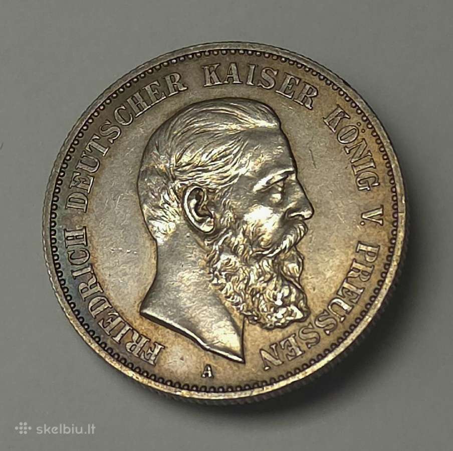 2 Mark 1888 A Prūsija (Frydrichas III) - nuotraukos Nr. 9