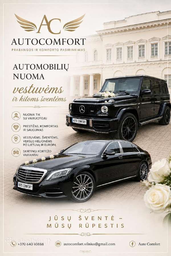 Prabangių Mercedesu nuoma vestuvėms - nuotraukos Nr. 37