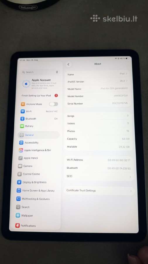 iPad Air (5th Generation) Wi-fi - nuotraukos Nr. 2