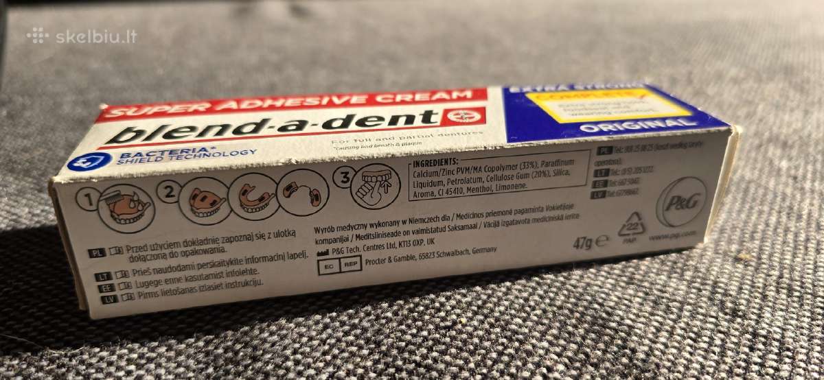 Dantų protezų klijai Blend-a-dent Extra Strong - nuotraukos Nr. 2