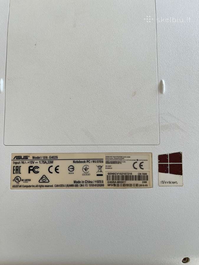 Asus E402s Nešiojamas kompiuteris - nuotraukos Nr. 5