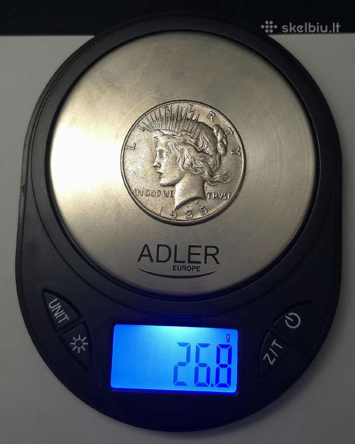 Sidabrinis JAV doleris – Peace Dollar (1935 m.) - nuotraukos Nr. 3