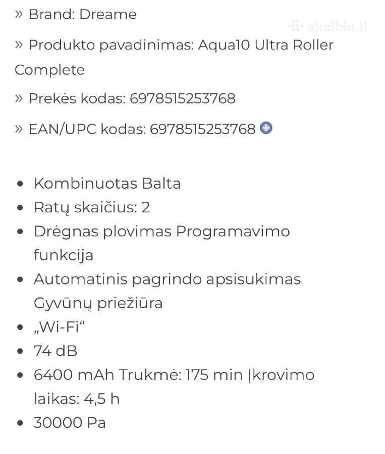 Dreame aqua10 Ultra Roller complete - nuotraukos Nr. 6