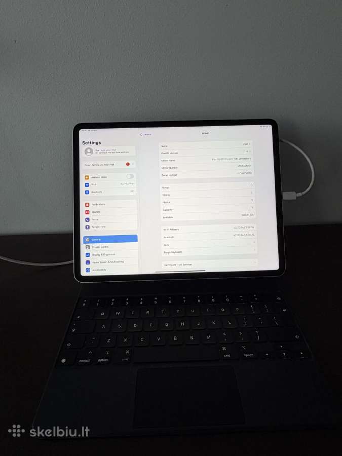 iPad Pro 12.9" (6 gen, M2) 1 TB + Magic keyboard - nuotraukos Nr. 6