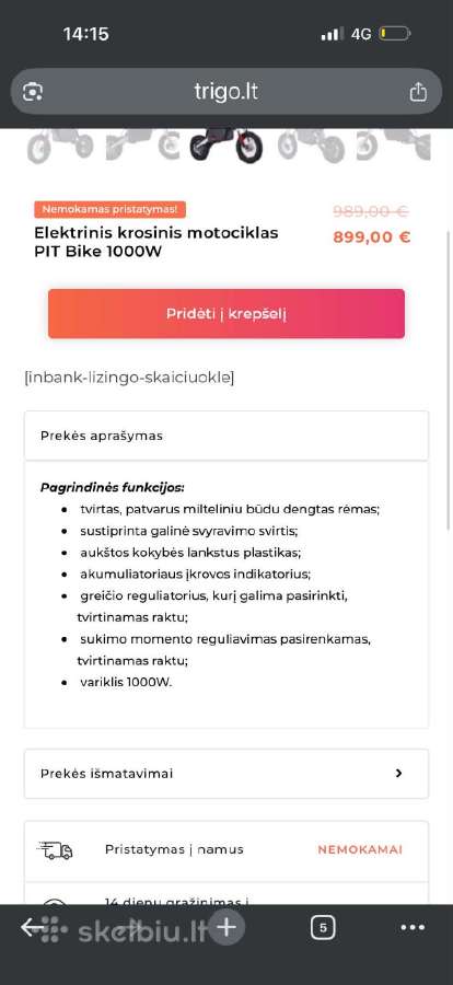 Vaikiškas krosinis motociklas - nuotraukos Nr. 3