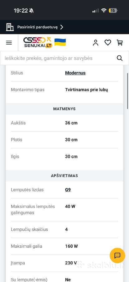 Šviestuvas Futura Gorgo C0319-04a - nuotraukos Nr. 3