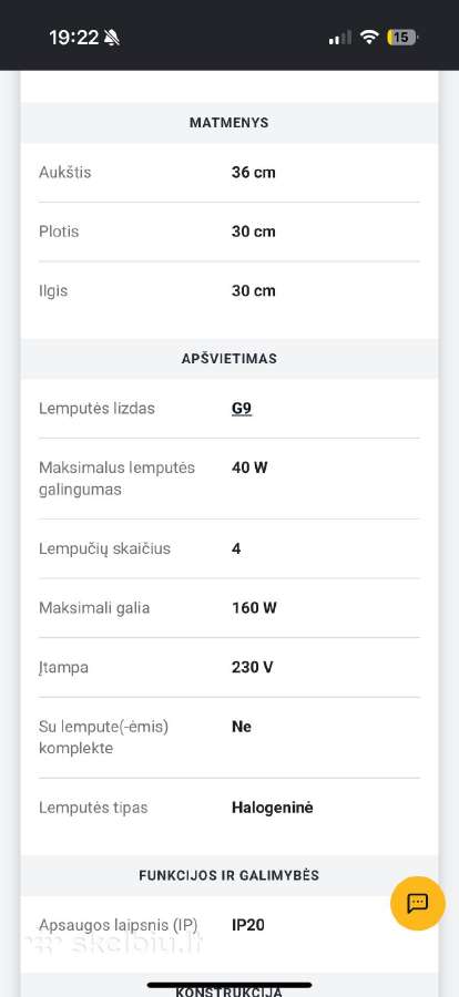 Šviestuvas Futura Gorgo C0319-04a - nuotraukos Nr. 4