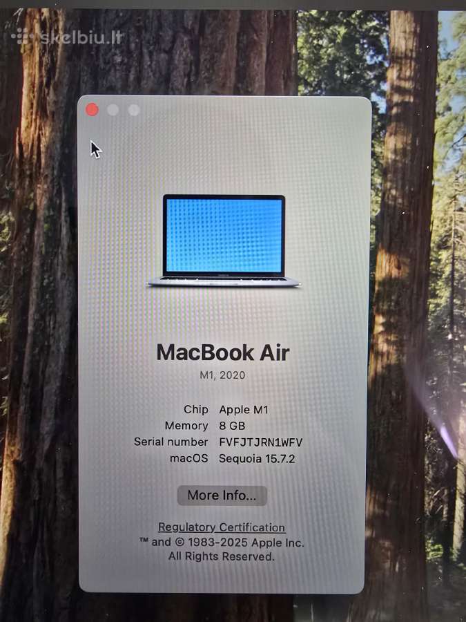 Apple MacBook Air A2337 su M1 procesoriumi - nuotraukos Nr. 11