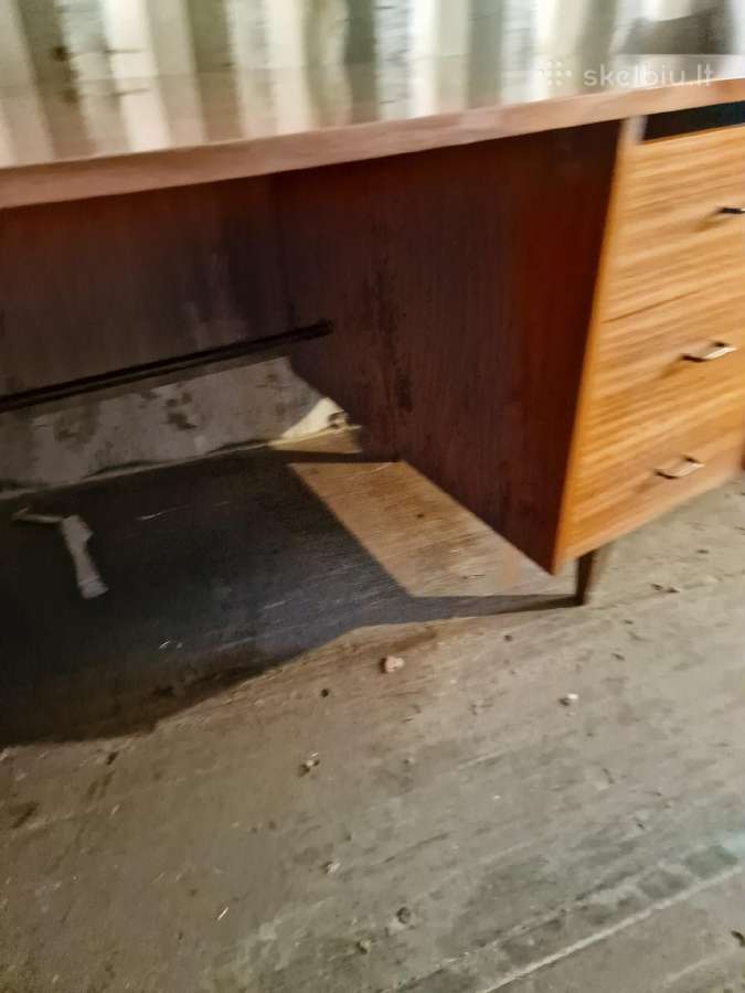 Vintažinis riešutmedžio rašomojo stalas - nuotraukos Nr. 7