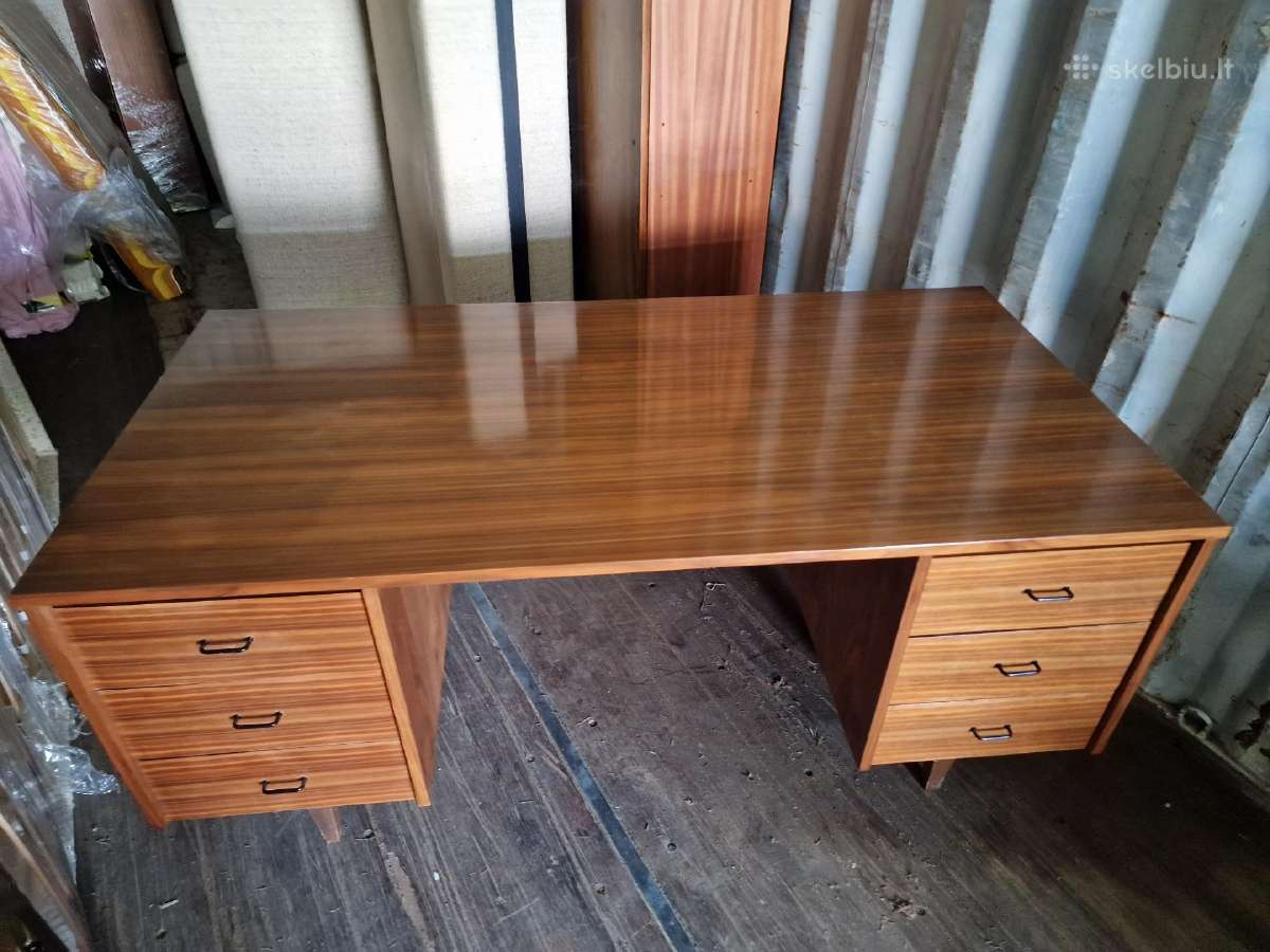 Vintažinis riešutmedžio rašomojo stalas - nuotraukos Nr. 15