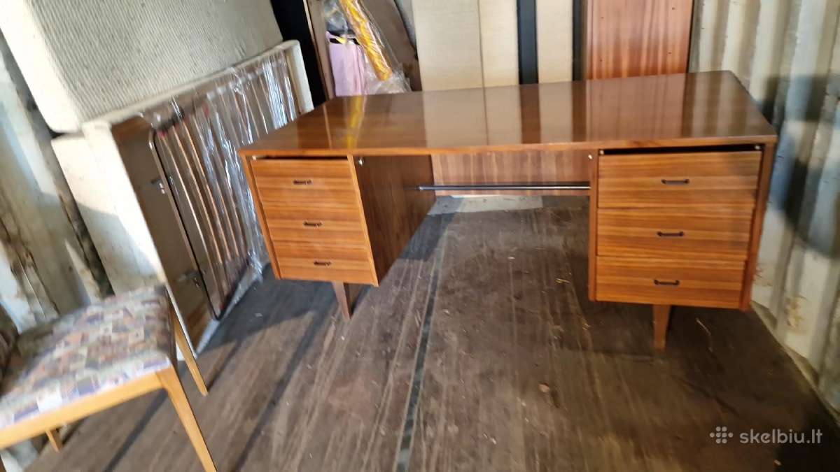 Vintažinis riešutmedžio rašomojo stalas - nuotraukos Nr. 17
