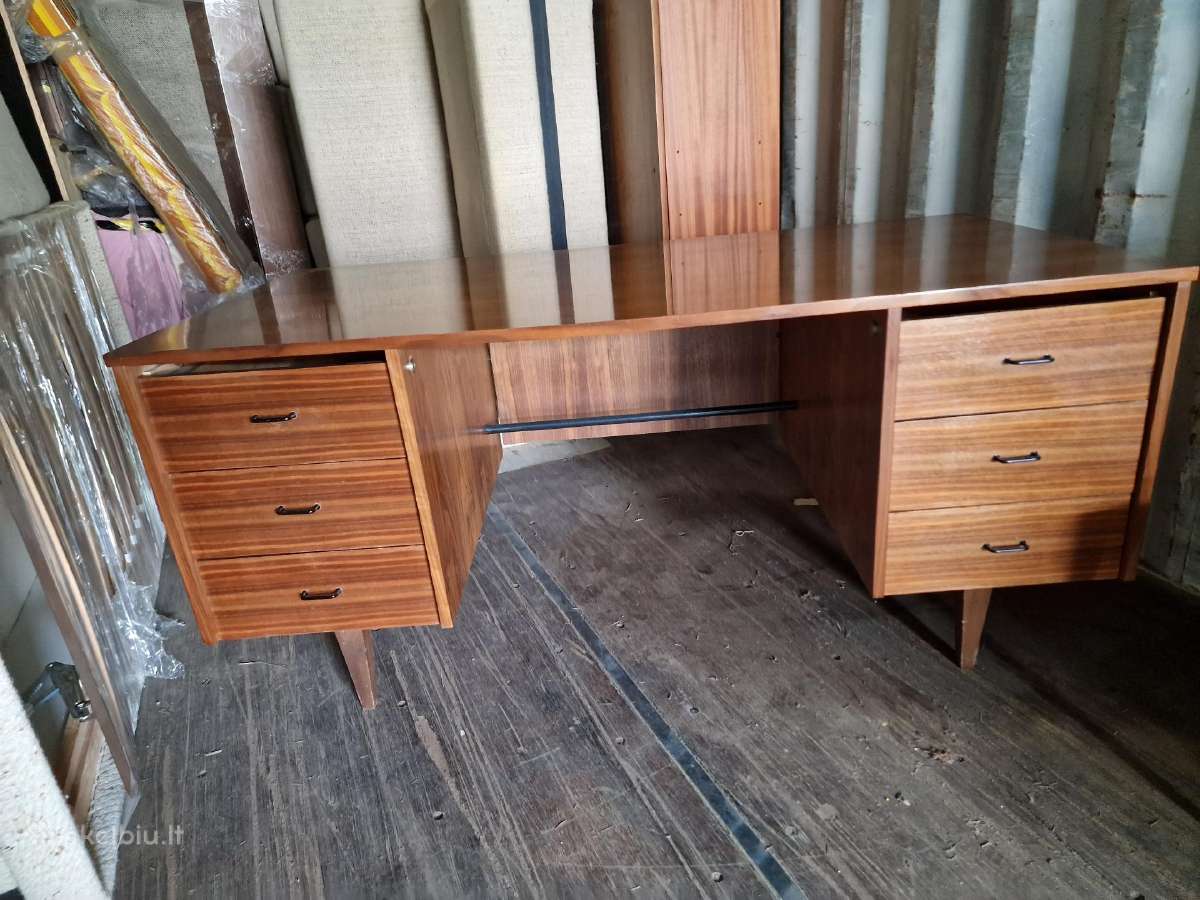 Vintažinis riešutmedžio rašomojo stalas - nuotraukos Nr. 20