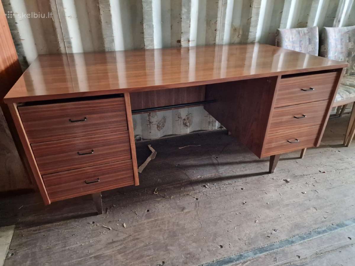 Vintažinis riešutmedžio rašomojo stalas - nuotraukos Nr. 21