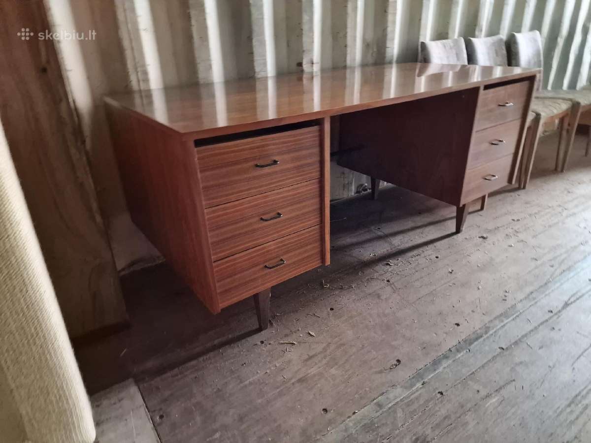 Vintažinis riešutmedžio rašomojo stalas - nuotraukos Nr. 26
