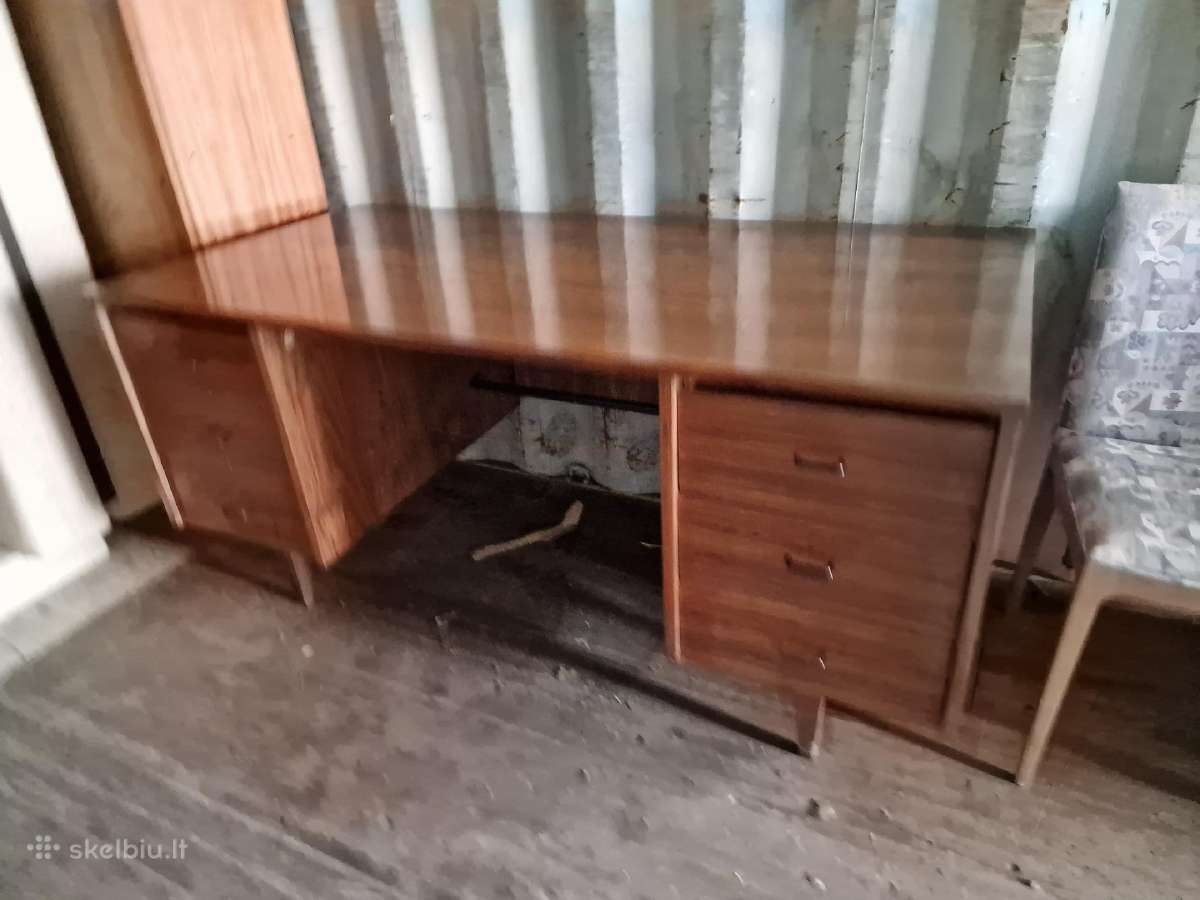 Vintažinis riešutmedžio rašomojo stalas - nuotraukos Nr. 27