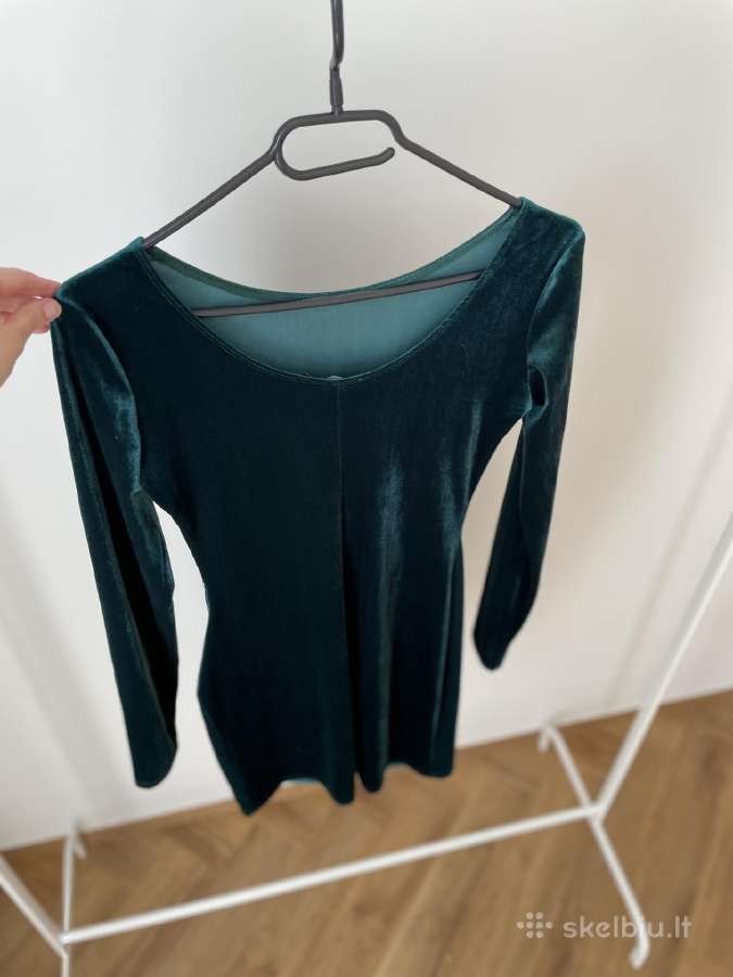 Nly One smaragdinė aksominė mini suknelė S dydis - nuotraukos Nr. 4