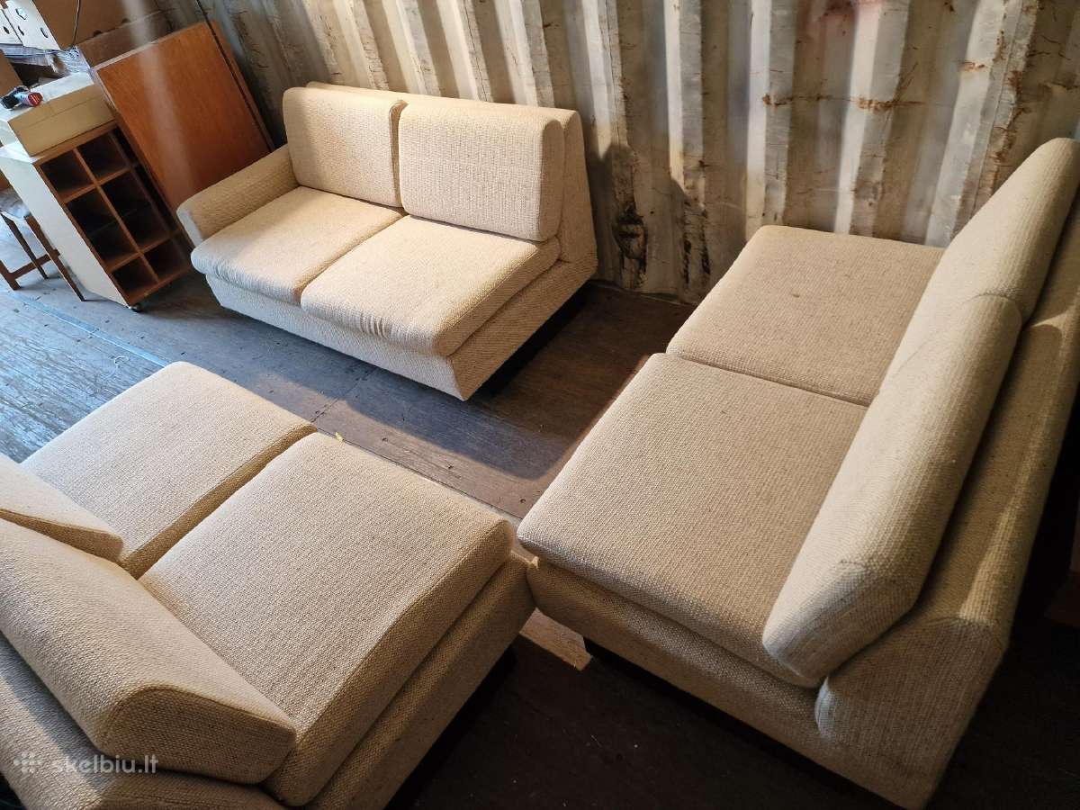 Vintažinė mid century trijų dalių modulinė sofa - nuotraukos Nr. 16