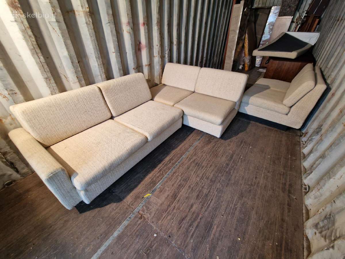 Vintažinė mid century trijų dalių modulinė sofa - nuotraukos Nr. 24