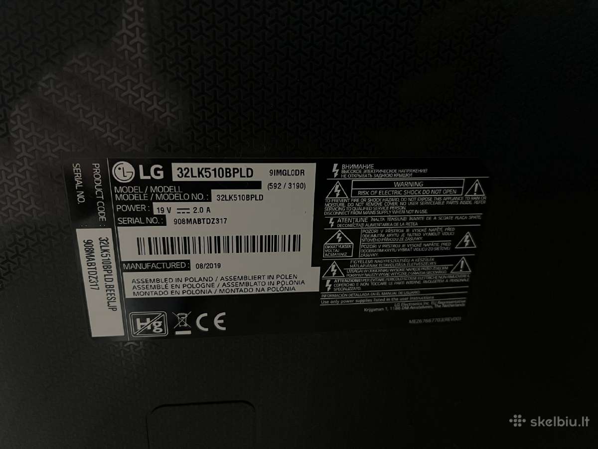 Televizorius LG LED TV 32lk510bpld - nuotraukos Nr. 3