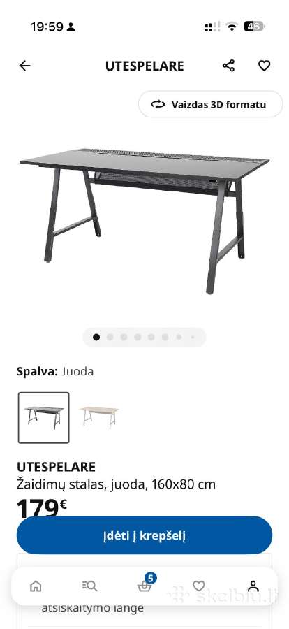 Parduodamas puikios būklėsikea kompiuterio stalas - nuotraukos Nr. 4