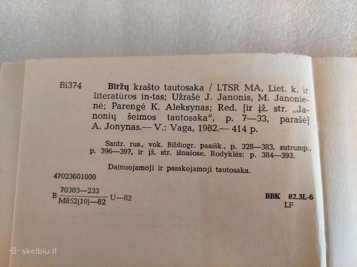 Biržų krašto tautosaka - nuotraukos Nr. 12