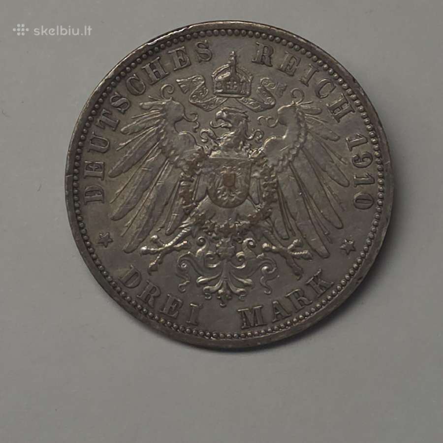 3 Markės 1910 m. Prūsija, Vilhelmas II - nuotraukos Nr. 7
