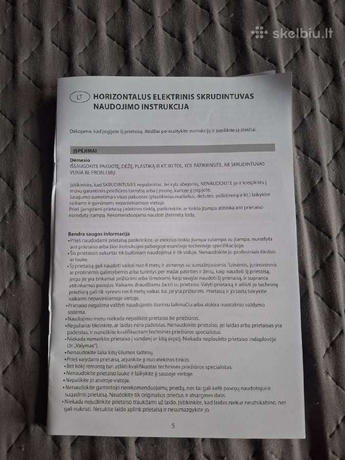 Naujas horizontalus elektrinis skrudintuvas. - nuotraukos Nr. 2