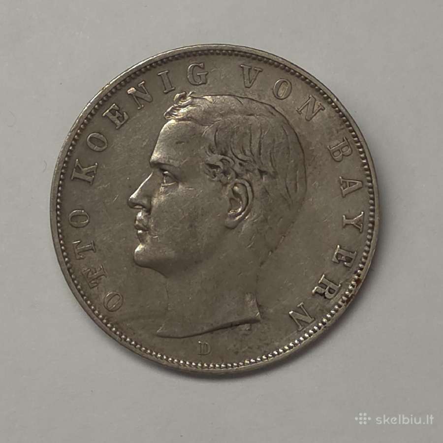 3 Markės 1910 m., Vokietija (Bavarija, Otas) - nuotraukos Nr. 5