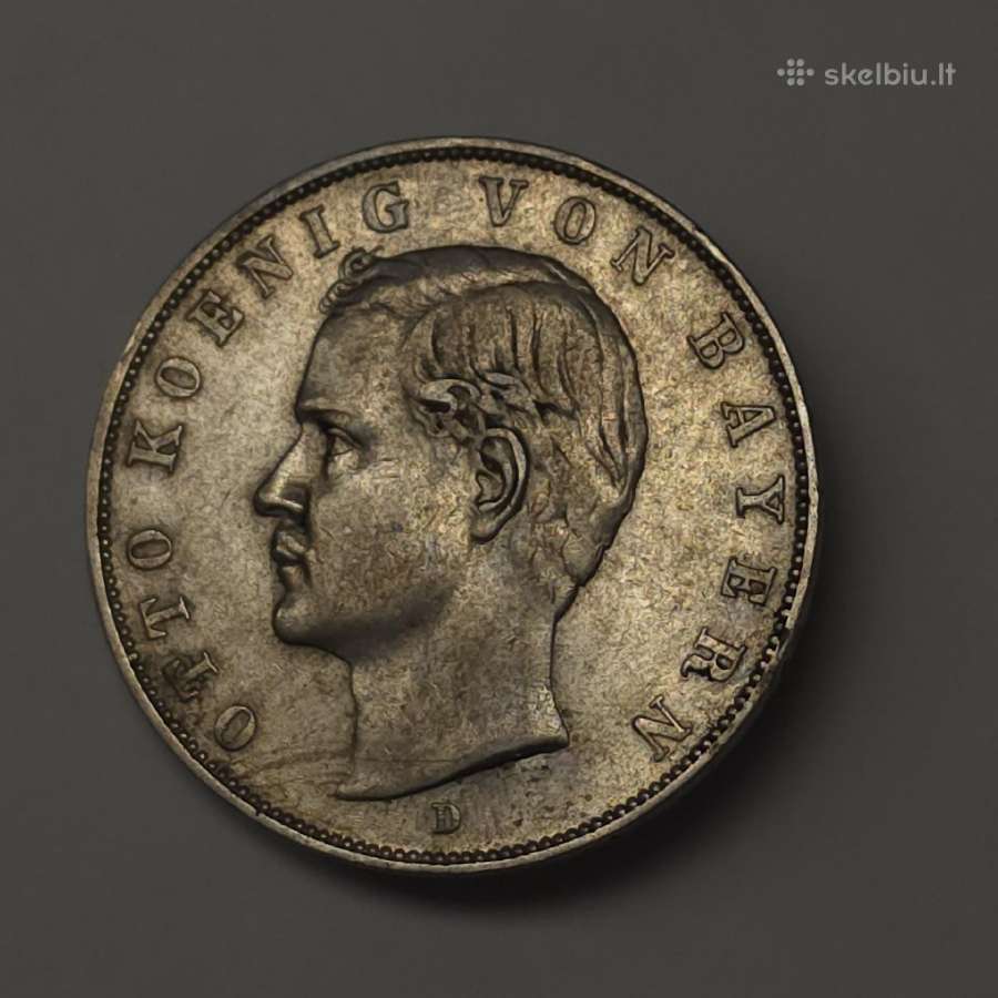 3 Markės 1910 m., Vokietija (Bavarija, Otas) - nuotraukos Nr. 7
