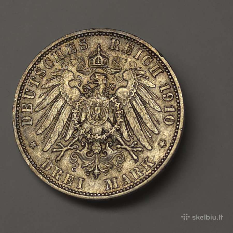 3 Markės 1910 m., Vokietija (Bavarija, Otas) - nuotraukos Nr. 8