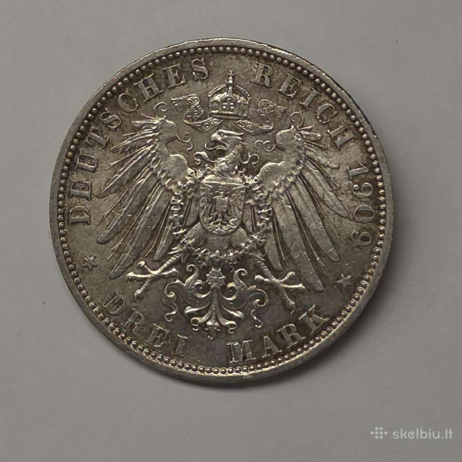 3 Markės 1909 m., Vokietija Bavarija, Otas - nuotraukos Nr. 6