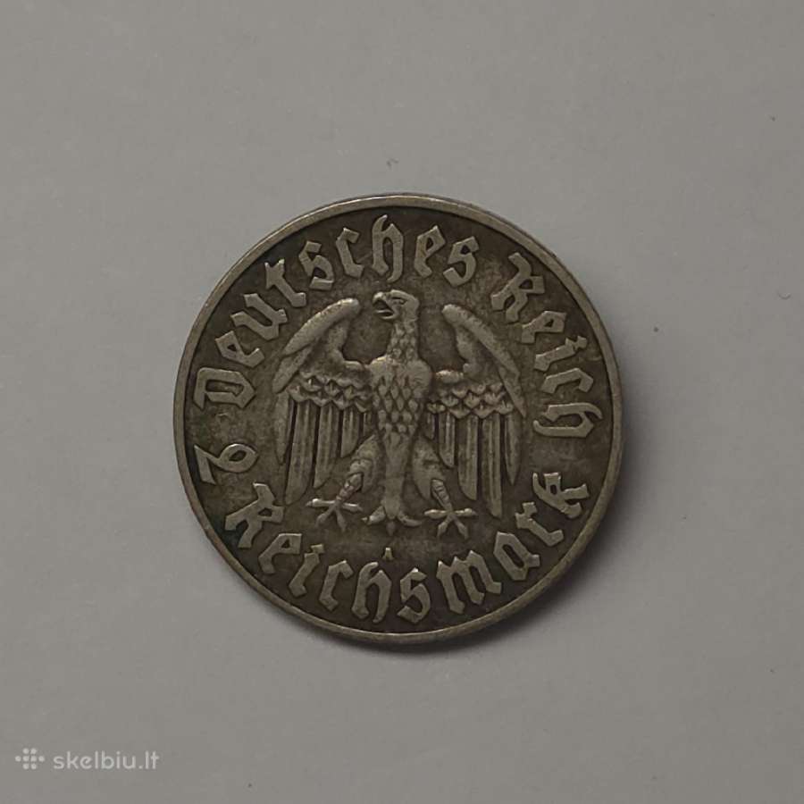 2 Reichsmark 1933 m. A – M.liuteris, Vokietija - nuotraukos Nr. 5