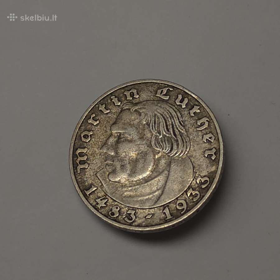 2 Reichsmark 1933 m. A – M.liuteris, Vokietija - nuotraukos Nr. 6