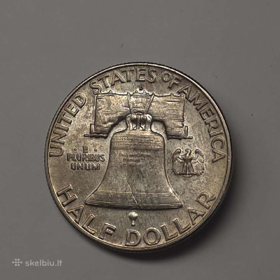 Half Dollar 1963 m. – Benjamin Franklin, JAV (Usa) - nuotraukos Nr. 7