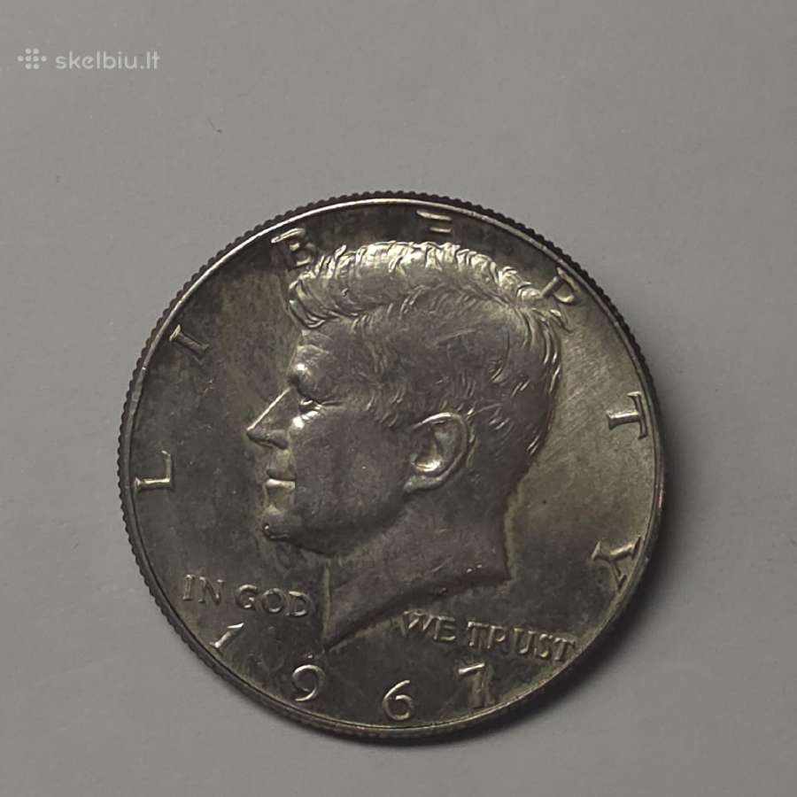 Half Dollar 1967 m. – John F. Kennedy, JAV (Usa) - nuotraukos Nr. 4