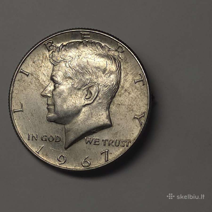 Half Dollar 1967 m. – John F. Kennedy, JAV (Usa) - nuotraukos Nr. 6
