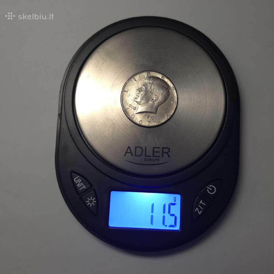 Half Dollar 1967 m. – John F. Kennedy, JAV (Usa) - nuotraukos Nr. 3
