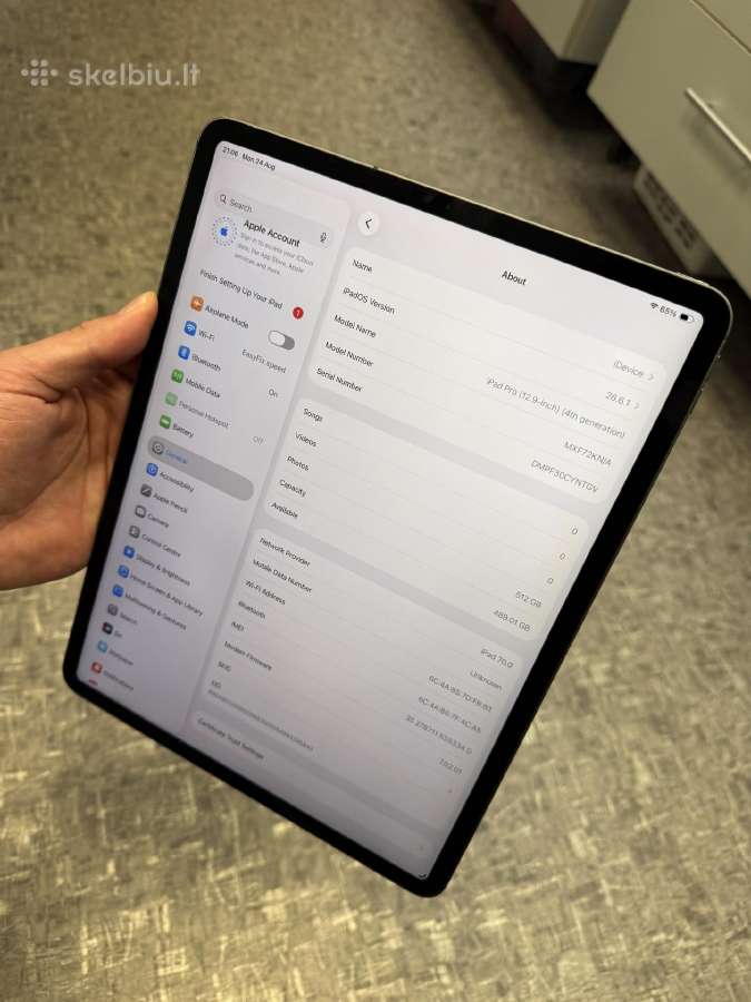 iPad 12.9 (2021m.) 512gb Lte + Wi-fi - nuotraukos Nr. 2