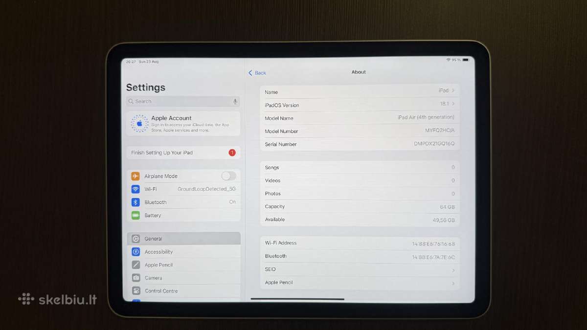iPad Air 2020 64gb su Apple pencil ir dėklu - nuotraukos Nr. 3