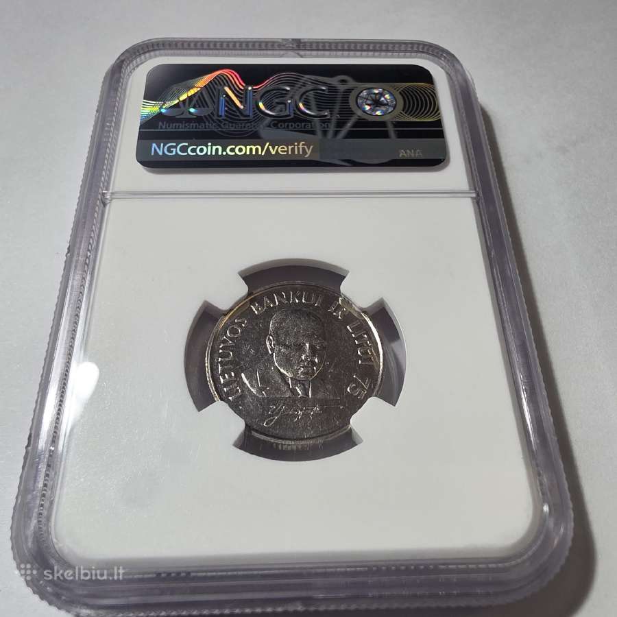 1 Litas 1997 m. Ngc Ms 63 (Lietuvos bankui 75) - nuotraukos Nr. 4